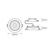 OSRAM LED inbouwspot, set van 3, wit, Ø 9 cm, metaal, 827, dimbaar