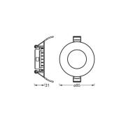 OSRAM LED plafond inbouwlamp SLIM, Ø 9 cm, 4.000 K, wit