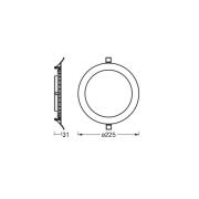 OSRAM LED plafond inbouwlamp SLIM, Ø 23 cm, 3.000 K, wit
