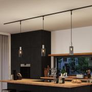 Paulmann URail-lampenkap Raja 2Easy, rookglas Ø 10 cm