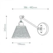 Wandlamp Arti, messingkleurig/naturel, rotan, staal