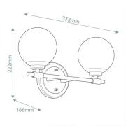 Wandlamp Benno 2 zwart-brons, wit IP44 staal glas G9