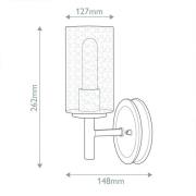 Wandlamp Collier, zwart, staal, glas, E27