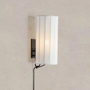 Wandlamp Hikari, hoogte 31 cm, wit/zwart, stof/metaal