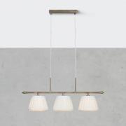 Hanglamp Oxford, messingkleurig, lengte 83 cm, 3-lamps.