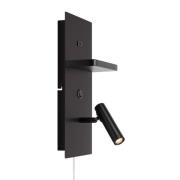 LED wandlamp Carica, zwart, hoogte 34 cm, metaal