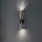 Wandlamp Sopel Lux, 2-lamps, zwart/goud, hoogte 38 cm