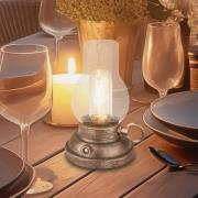 LED tafellamp op accu Brilo unplugged Kanea bronskleurig 18 cm