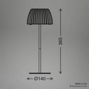 LED tafellamp Loca, bruin, hoogte 36 cm, metaal/kunststof