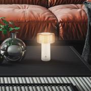 LED tafellamp Brilo unplugged Gila, bruin/grijs, 21 cm