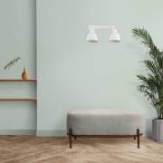 Wandlamp Emoti, beige, 2-lamps, staal, lengte 27 cm