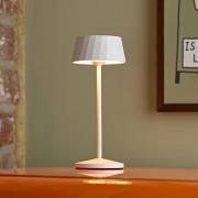 LED tafellamp Facetta, wit, 22 cm, metaal, CCT IP44