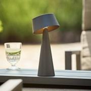 LED tafellamp Solino, grafiet, zonne-energie/USB, 26 cm IP44