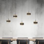 PURE LED hanglamp Falling Rings zwart Lengte 101 cm 5-lamps