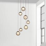 PURE LED hanglamp Popup, brons/amber Ø 40 cm, 7-lamps.