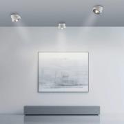PURE LED plafondspot Move, wit, Ø 12 cm, metaal/glas