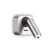 Ideal Lux LED wandspot Bean, nikkelkleurig, breedte 7 cm