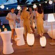 Newgarden LED vloerlamp op accu Apolo, wit, PE, IP44