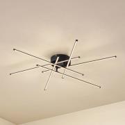 Lindby LED plafondlamp Elviano, Ø 80 cm, zwart, 3.000 K