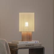 Envostar Asolita tafellamp houten voet kap wit