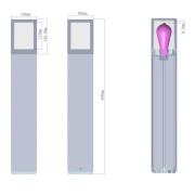 Tuinpadverlichting Facado II, hoogte 65 cm, hoekig, donkergrijs/opaal