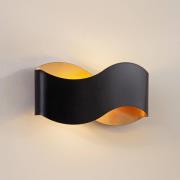 Lindby wandlamp Dailin, zwart/goud, 30 cm, metaal