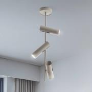 Plafondspot Leda 3, taupe, 3-lamps, staal, GU10, hoogte 76 cm