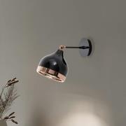 Wandlamp Yildo 6901, zwart/koper, metaal