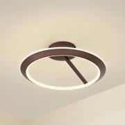 Lucande LED plafondlamp Eldra, koffiebruin, Ø 55 cm, CCT