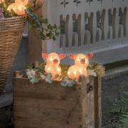 LED-lichtfiguurtje varken, set van 5 als ketting, roze