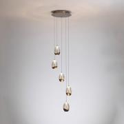 LED hanglamp Seeds, Ø 30 cm, crèmekleurig, glas, 5-lamps.