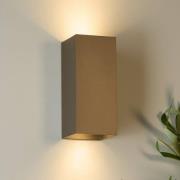Wandlamp London Square, bruin, hoogte 15 cm, metaal, 2-lamps.