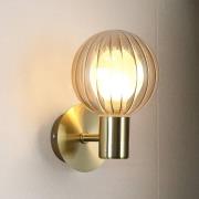 Badkamer wandlamp Lumisphere, crème-/messingkleurig, hoogte 12 cm