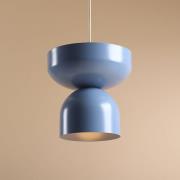 Hanglamp Api, blauw, metalen kap, 30 cm