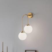 Wandlamp Jewel 10585 goudkleurig, opaalglas 55 x 30 cm 2-lamps.