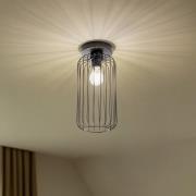 Plafondlamp Barn, Ø 16 cm, zwart, metaal, E27