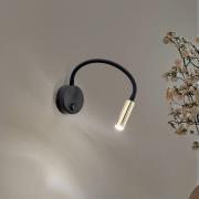 Wandlamp Lagos, zwart/goud, 45 cm, leeslamp, G9
