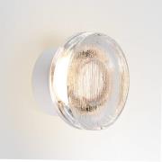 MARSET LED buiten wandlamp Roc, Ø 17 cm, wit/doorschijnend