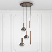 Paul Neuhaus LED hanglamp Bowl, Ø 54 cm, bruin/grijs