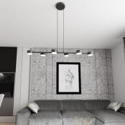 Plafondspot, Megara, lengte 80 cm, metaal, 6-lamps.