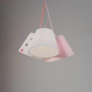Kinderkamer hanglamp Zsofia 3-lamps wit/roze