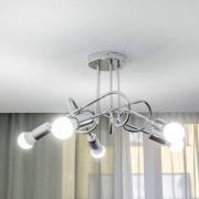 Plafondlamp Oxford, chroom, 5-lamps, Ø 47 cm, metaal