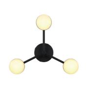 Plafondlamp Contina, zwart, Ø 48 cm, metaal/gas