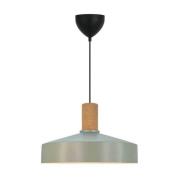 Hanglamp Elvas, stofgroen, Ø 37 cm, metaal/kurk