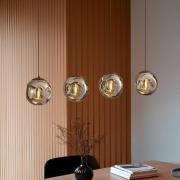 Lindby hanglamp Valentina, E14, 4-lamps, rookgrijs, glas