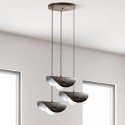 Hanglamp Vatoz, 3-lamps, zwart, Ø 50 cm, metaal