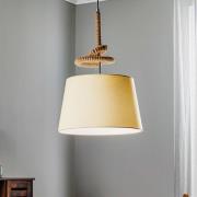 Hanglamp Corda met stoffen kap in touwknopen