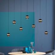 SCHÖNER WOHNEN LED hanglamp Lini zwart 7-lamps lang 3.000K