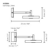 UMAGE LED wandlamp Asteria SHORT HW, gepolijst staal, 28 cm