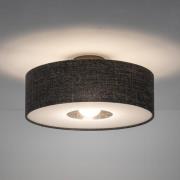 Plafondlamp Amarela M, zwart gemêleerd, textiel, E27